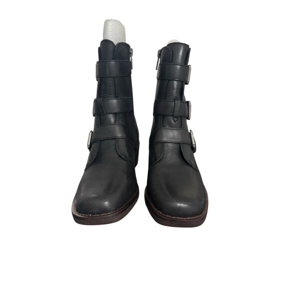 New! Lucky Brand Leather Katriny Steampunk Buckled Moto Boot - Size 7 - Picture 6 of 11